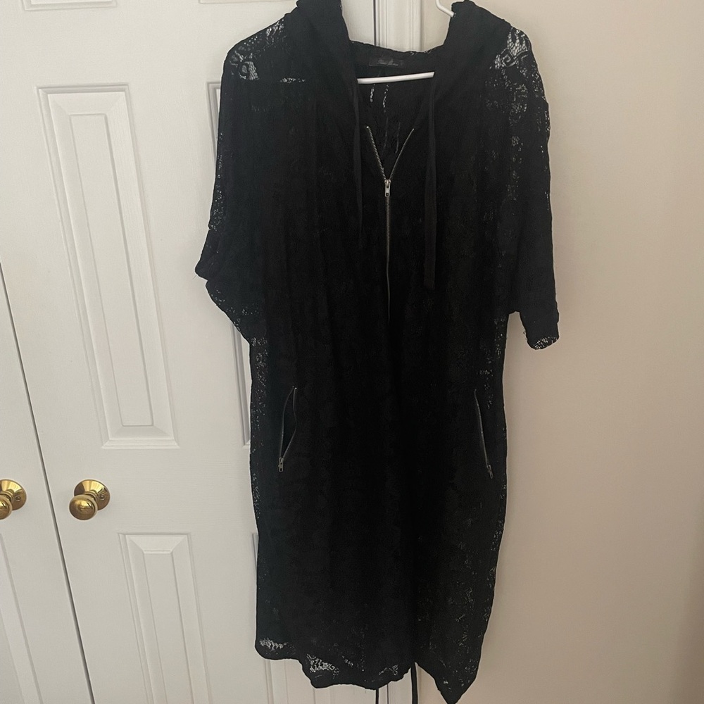 Beautiful 🤩 Poetic Justice lace hooded coverup with pockets!